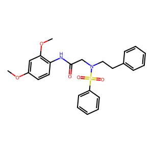 2-[benzenesulfonyl(2-phenylethyl)amino]-N-(2,4-dimethoxyphenyl)acetamide structure