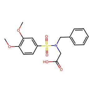 N-benzyl-N-[(3,4-dimethoxyphenyl)sulfonyl]glycine structure