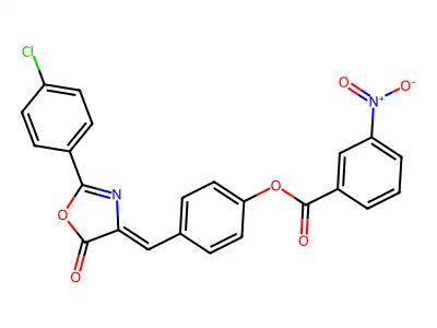 2-(4-Chlorophenyl)-4-[[4-[(3-nitrobenzoyl)oxy]phenyl]methylene]-5(4H)-oxazolone structure