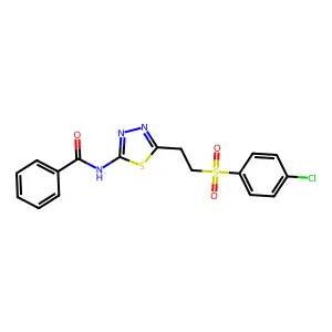 N-(5-{2-[(4-chlorophenyl)sulfonyl]ethyl}-1,3,4-thiadiazol-2-yl)benzamide structure