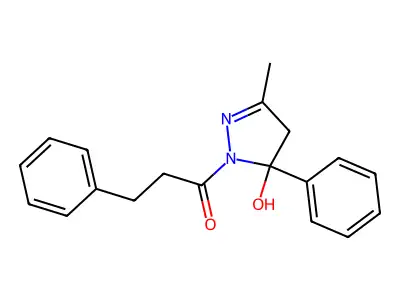 1-(5-Hydroxy-3-methyl-5-phenyl-4,5-dihydro-pyrazol-1-yl)-3-phenyl-propan-1-one structure