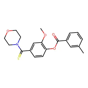3-Methyl-benzoic acid 2-methoxy-4-(morpholine-4-carbothioyl)-phenyl ester structure