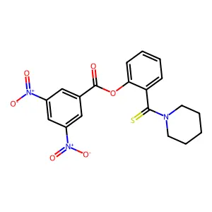 3,5-Dinitro-benzoic acid 2-(piperidine-1-carbothioyl)-phenyl ester structure