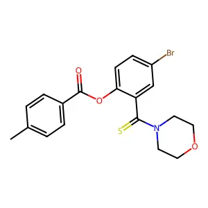 4-Methyl-benzoic acid 4-bromo-2-(morpholine-4-carbothioyl)-phenyl ester structure