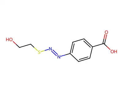 (E)-4-((2-Hydroxyethylthio)diazenyl)benzoic acid structure
