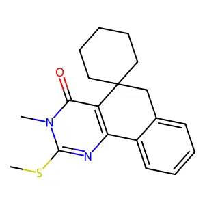 3-methyl-2-methylsulfanylspiro[6H-benzo[h]quinazoline-5,1'-cyclohexane]-4-one structure