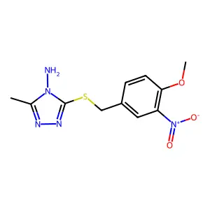 3-[(4-Methoxy-3-nitrophenyl)methylsulfanyl]-5-methyl-1,2,4-triazol-4-amine structure