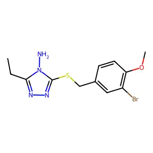 3-[(3-Bromo-4-methoxyphenyl)methylsulfanyl]-5-ethyl-1,2,4-triazol-4-amine structure