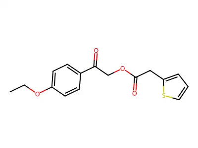 2-(4-Ethoxyphenyl)-2-oxoethyl thiophen-2-ylacetate structure