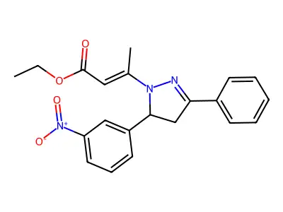 ethyl (E)-3-[3-(3-nitrophenyl)-5-phenyl-3,4-dihydropyrazol-2-yl]but-2-enoate structure