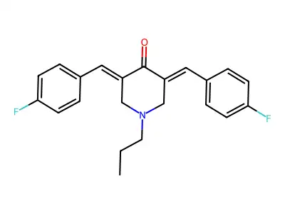 (3Z,5E)-3,5-bis[(4-fluorophenyl)methylidene]-1-propylpiperidin-4-one structure