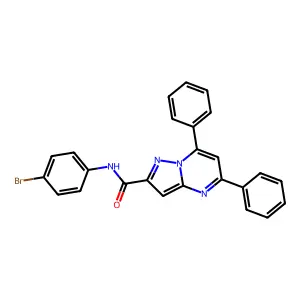 N-(4-bromophenyl)-5,7-diphenylpyrazolo[1,5-a]pyrimidine-2-carboxamide structure