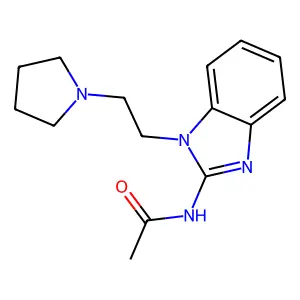 N-[1-(2-pyrrolidin-1-ylethyl)benzimidazol-2-yl]acetamide structure