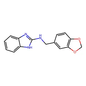 N-(1,3-benzodioxol-5-ylmethyl)-1H-benzimidazol-2-amine structure