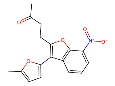4-[3-(5-Methylfuran-2-yl)-7-nitro-1-benzofuran-2-yl]butan-2-one structure