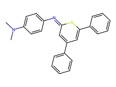 N-[4-(dimethylamino)phenyl]-N-(4,6-diphenyl-2H-thiopyran-2-ylidene)amine structure