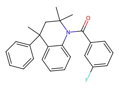 (3-fluorophenyl)(2,2,4-trimethyl-4-phenyl-3,4-dihydroquinolin-1(2H)-yl)methanone structure