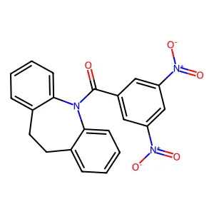 5,6-Dihydrobenzo[b][1]benzazepin-11-yl-(3,5-dinitrophenyl)methanone structure