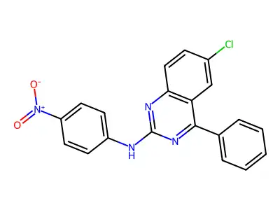 6-chloro-N-(4-nitrophenyl)-4-phenylquinazolin-2-amine structure