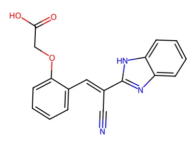 2-(2-(2-(1H-Benzo[d]imidazol-2-yl)-2-cyanovinyl)phenoxy)acetic acid structure