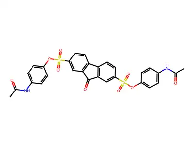 Bis(4-acetamidophenyl) 9-oxofluorene-2,7-disulfonate structure