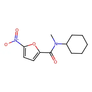 N-cyclohexyl-N-methyl-5-nitrofuran-2-carboxamide structure