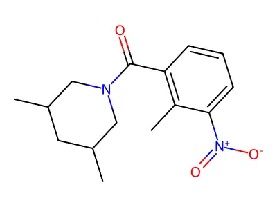 (3,5-Dimethylpiperidin-1-yl)(2-methyl-3-nitrophenyl)methanone structure