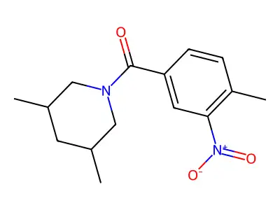 (3,5-Dimethylpiperidin-1-yl)(4-methyl-3-nitrophenyl)methanone structure
