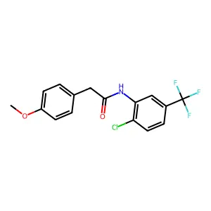 N-[2-chloro-5-(trifluoromethyl)phenyl]-2-(4-methoxyphenyl)acetamide structure