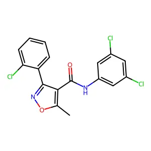 3-(2-chlorophenyl)-N-(3,5-dichlorophenyl)-5-methyl-1,2-oxazole-4-carboxamide structure