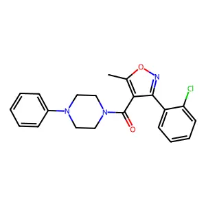 1-{[3-(2-Chlorophenyl)-5-methyl-4-isoxazolyl]carbonyl}-4-phenylpiperazine structure
