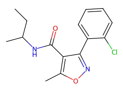N-butan-2-yl-3-(2-chlorophenyl)-5-methyl-1,2-oxazole-4-carboxamide structure