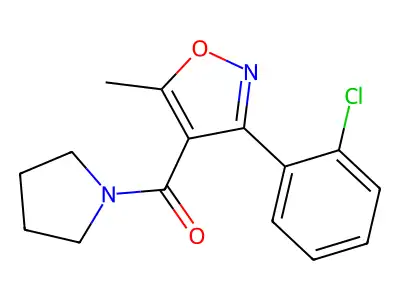3-(2-Chlorophenyl)-5-methyl-4-(1-pyrrolidinylcarbonyl)isoxazole structure