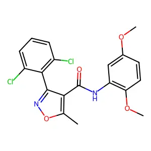 3-(2,6-dichlorophenyl)-N-(2,5-dimethoxyphenyl)-5-methyl-1,2-oxazole-4-carboxamide structure