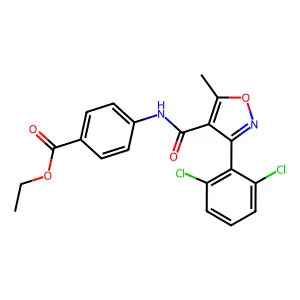 Ethyl 4-({[3-(2,6-dichlorophenyl)-5-methylisoxazol-4-yl]carbonyl}amino)benzoate structure
