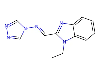 1-(1-ethylbenzimidazol-2-yl)-N-(1,2,4-triazol-4-yl)methanimine structure