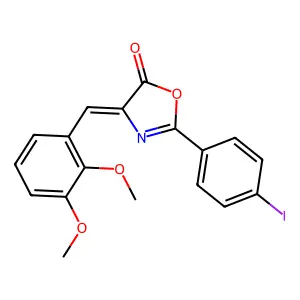 4-(2,3-Dimethoxy-benzylidene)-2-(4-iodo-phenyl)-4H-oxazol-5-one structure