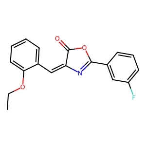 4-(2-ethoxybenzylidene)-2-(3-fluorophenyl)-1,3-oxazol-5(4H)-one structure
