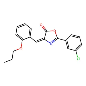 2-(3-chlorophenyl)-4-(2-propoxybenzylidene)-1,3-oxazol-5(4H)-one structure