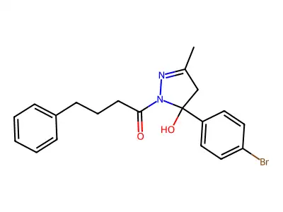 1-[5-(4-bromophenyl)-5-hydroxy-3-methyl-4H-pyrazol-1-yl]-4-phenylbutan-1-one structure