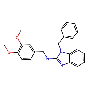 1-benzyl-N-[(3,4-dimethoxyphenyl)methyl]benzimidazol-2-amine structure