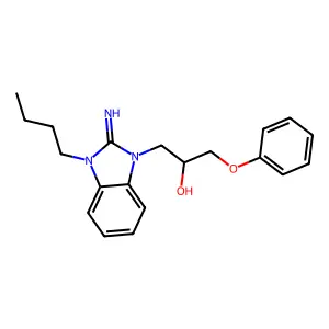 1-(3-Butyl-2-imino-2,3-dihydro-benzoimidazol-1-yl)-3-phenoxy-propan-2-ol structure