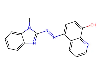 5-[(E)-(1-methyl-1H-benzimidazol-2-yl)diazenyl]quinolin-8-ol structure