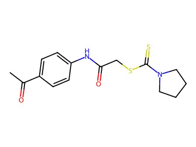 2-(4-Acetylanilino)-2-oxoethyl 1-pyrrolidinecarbodithioate structure