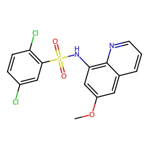 2,5-dichloro-N-(6-methoxyquinolin-8-yl)benzenesulfonamide structure
