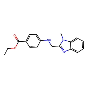 4-[(1-Methyl-1H-benzoimidazol-2-ylmethyl)-amino]-benzoic acid ethyl ester structure
