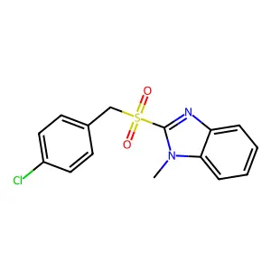 2-[(4-Chlorophenyl)methylsulfonyl]-1-methylbenzimidazole structure