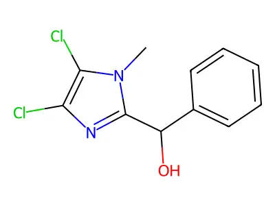 (4,5-dichloro-1-methyl-1H-imidazol-2-yl)(phenyl)methanol structure
