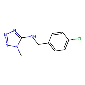 N-[(4-chlorophenyl)methyl]-1-methyltetrazol-5-amine structure