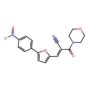 (E)-2-(morpholine-4-carbonyl)-3-(5-(4-nitrophenyl)furan-2-yl)acrylonitrile structure